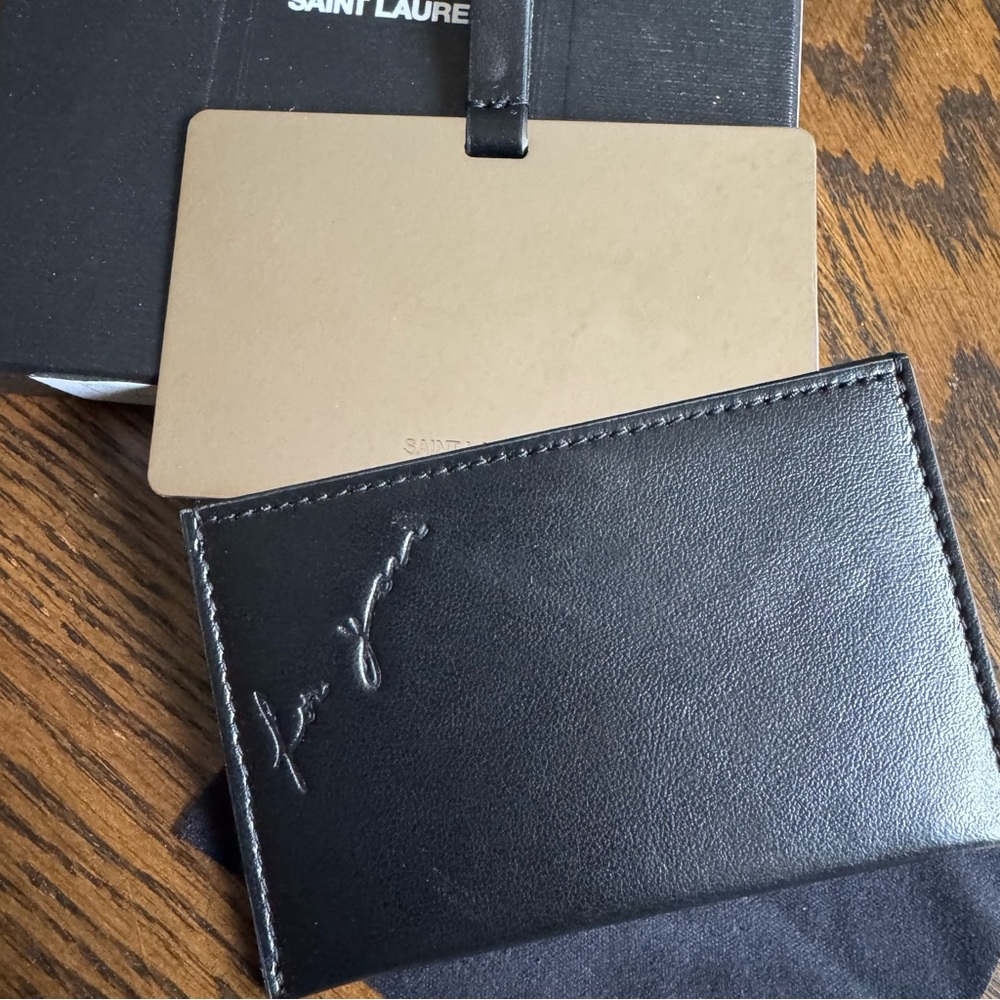 Saint Laurent Black Card Holder and mirror